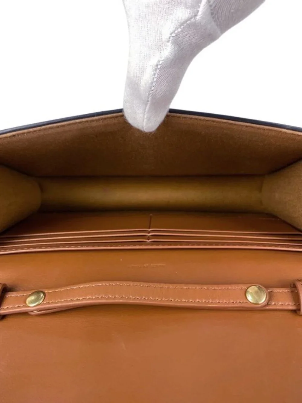 Celine Chain Wallet Margo Triomphe 2-Way Clutch Brown Black - Picture 11 of 12